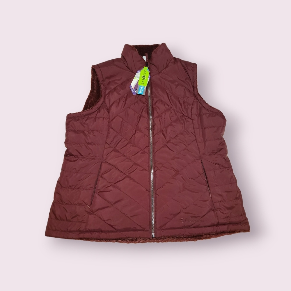 Womens xxl free country reversible vest , brick red - Picture 8 of 10